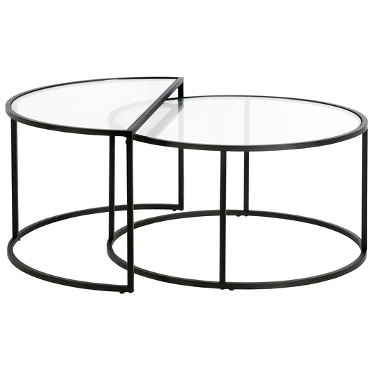 Garnet Round & Demilune Nested Coffee Table