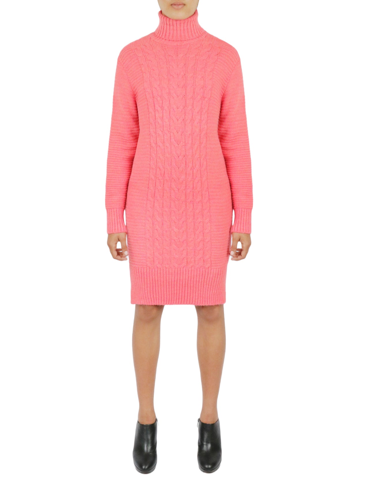 Miss Poeym Turtleneck Sweater Dress - Coral Bonton Miss Poeym Turtleneck Sweater Dress - Coral Bonton
