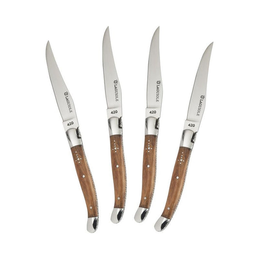 Laguiole Olive Wood Handle Steak Knife Set