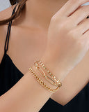 Triple Layered Figaro Chain Bracelet