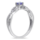 1/6 CT TGW Tanzanite and 1/10 CT TW Diamond Sterling Silver Infinity Ring