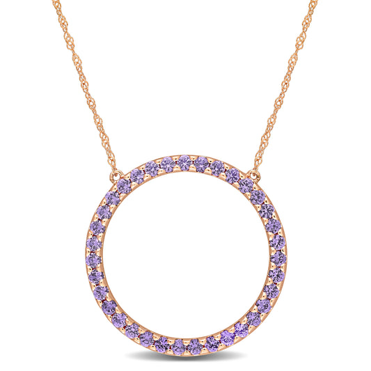 Created Alexandrite Open Circle Necklace