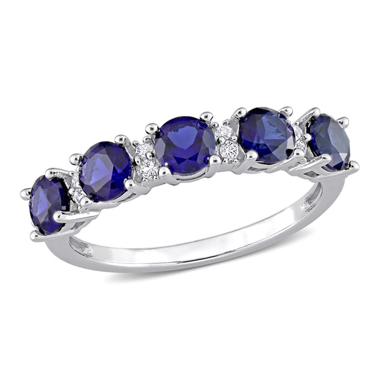 Blue and White Sapphire Eternity Ring
