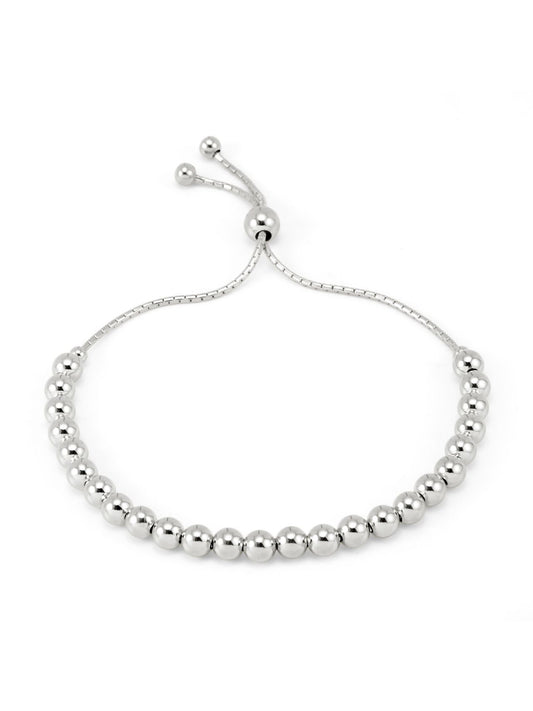 Dazzling Silver Bolo Bracelet | Beaded