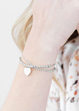 Silver Bolo Bracelet w/ Heart Tag