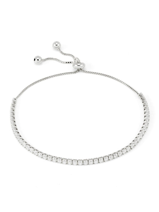 Thin Silver Bolo Bracelet w/ Birthstones