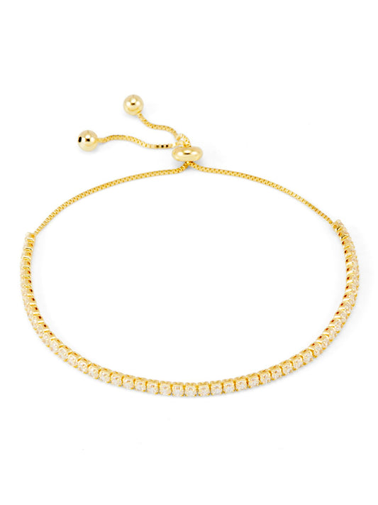 Thin Gold Bolo Bracelet | Beaded