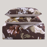 Floral Garden Chocolate Brown 100% Cotton 230 Thread Count 5-Piece Reversible Comforter Set
