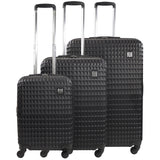 Geo Hardside Spinner 3 Piece Luggage Set - Black