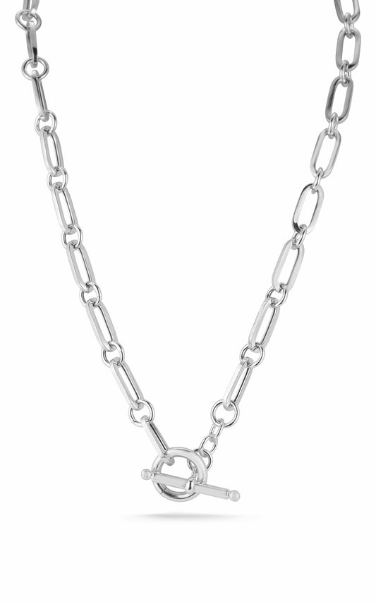 Bold Link Necklace With Toggle Clasp