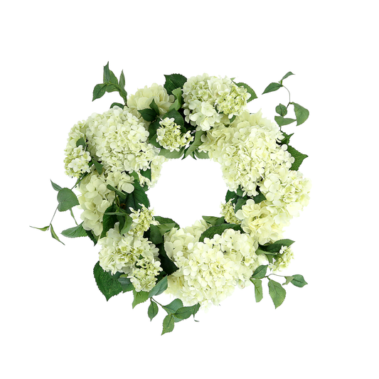 26" Assorted Hydrangea Wreath with Buds