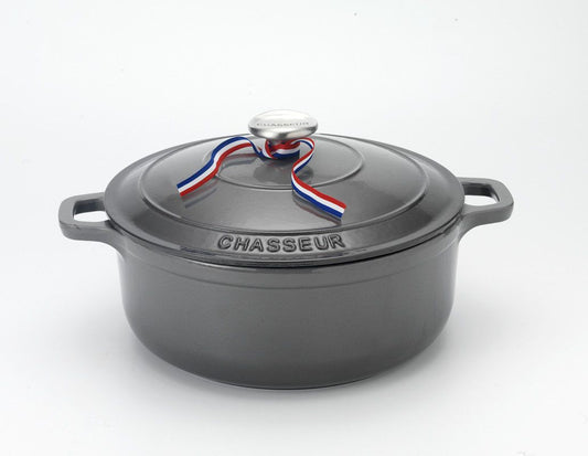 French Enameled 6.25 Qt Cast Iron Round Dutch Oven