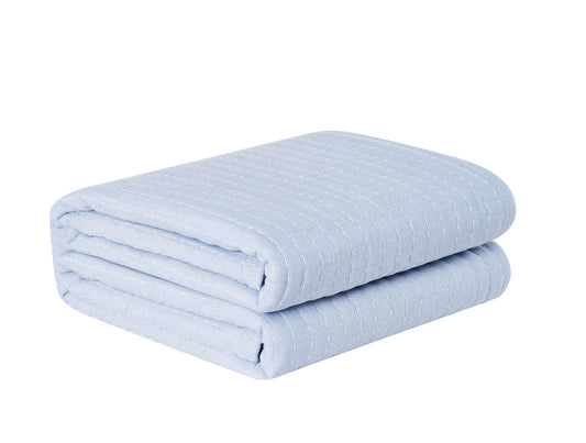 Cotton Matelasse Blue Blanket