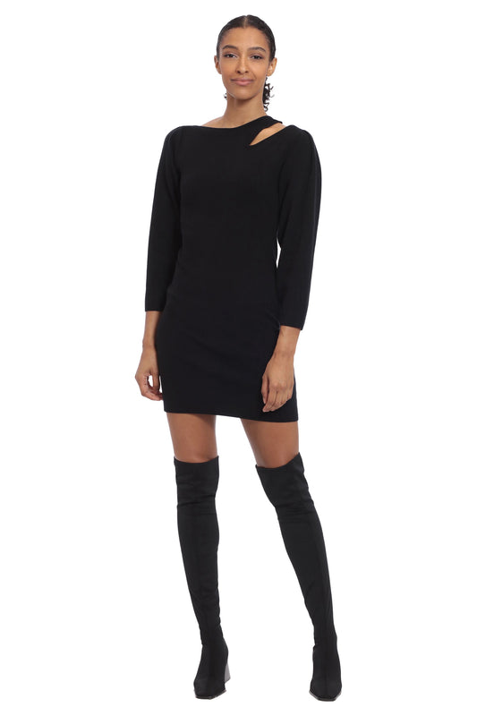 Long Sleeve Black Sweater Dress