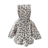 Leopard Faux Fur Hooded Baby Coat 6-12M