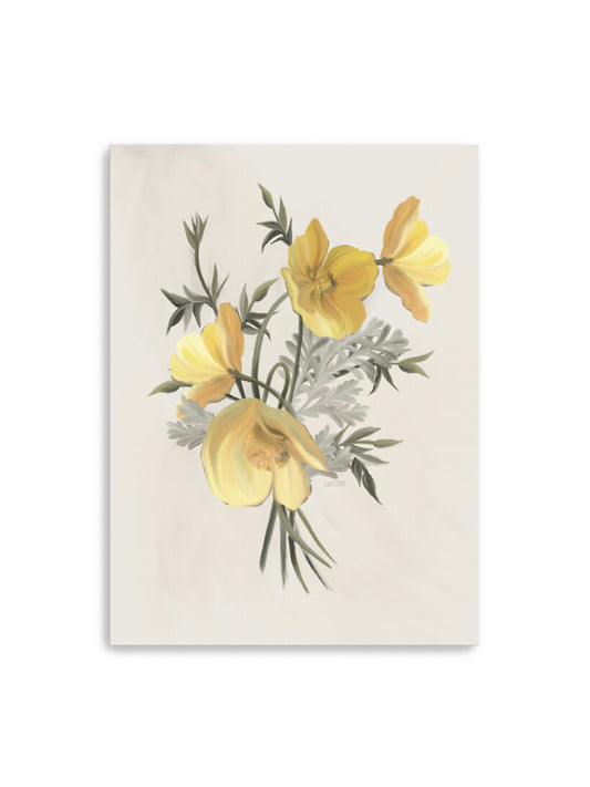 Wild Yellow Poppies Canvas Art Print