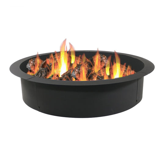 Heavy-Duty Steel Portable Above Ground or In-Ground Round Fire Pit Liner Ring