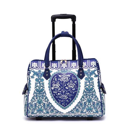 Fashion Porcelain Blue Roller Tote Bag