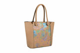 Gardenia Vibrant Colored Embossed Floral Tote