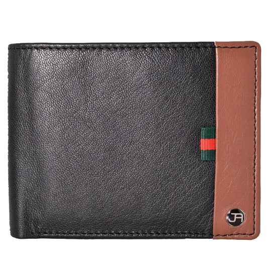 Leather Bi-fold Rifd Wallet with ID Window Pocket 1