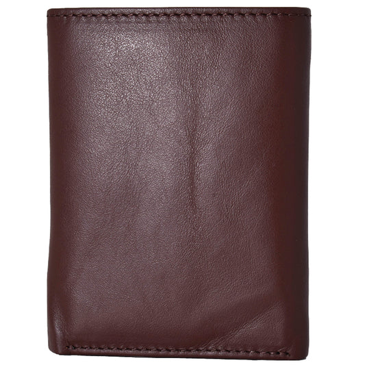 Leather Tri-fold RIFD Wallet with ID Window Pocket