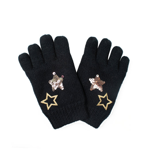 Star Foil and Flippy Sequin Knit Glove