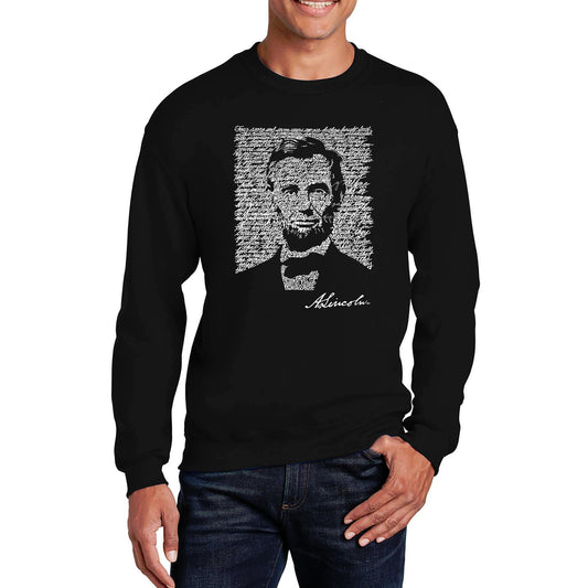 Word Art Crewneck Sweatshirt - Abraham Lincoln - Gettysburg Address