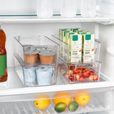 Clear BPA-Free Stackable Refrigerator Organizer Storage Bins Set of 4