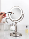 Lighted Makeup Mirror with 10X/1X Magnification & Cordless