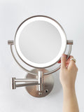 Lighted Wall Mounted Makeup Mirror with 5X/1X Magnification & Cordless