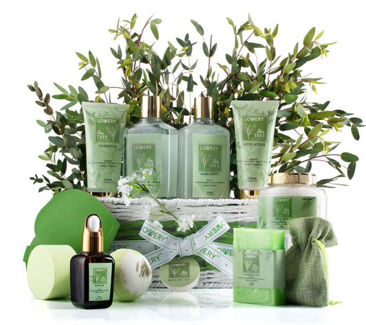Tea Tree Bath Set - Luxury Aromatherapy Home Spa with Calming Mint Fragrance ‚15 Pieces