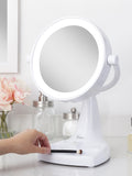 Max Bright Lighted Makeup Mirror with 10X/1X Magnification & Storage Tray