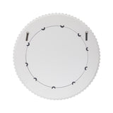 Round Distressed White Wood Wall Mirror