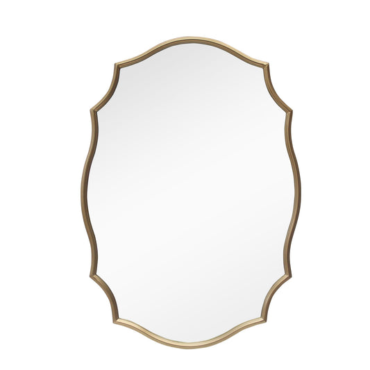 Scalloped Oval Gold Metal Wall Mirror
