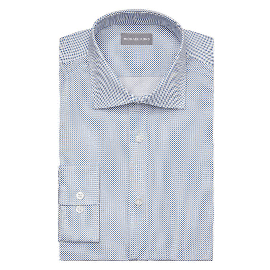 Michael Kors Slim Fit Mod Print Dress Shirt Azure