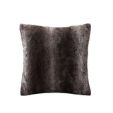 Marselle Faux Fur Square Pillow Brown