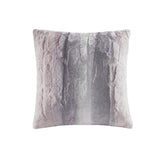 Marselle Faux Fur Square Pillow Grey