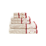 Monroe Embroidered Jacquard 6 Piece Towel Set