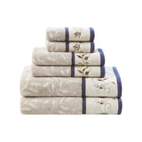 Monroe Embroidered Jacquard 6 Piece Towel Set