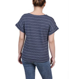 Missy Short Sleeve Top With Front Tie
