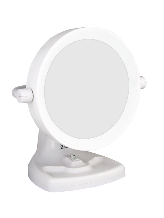 Max Bright Lighted Makeup Mirror with 10X/1X Magnification & Storage Tray