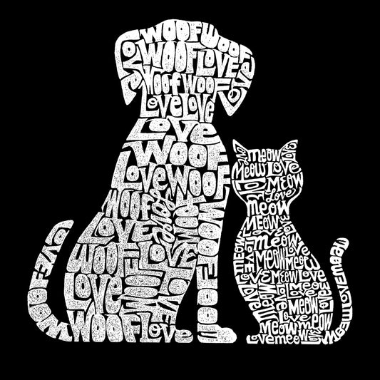 Word Art Hooded Sweatshirt - Dogs and Cats