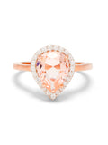 Morganite Teardrop Rose Gold Engagement Ring
