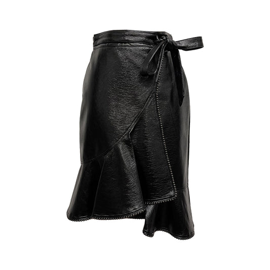 Gimela Vegan Leather Wrap Skirt