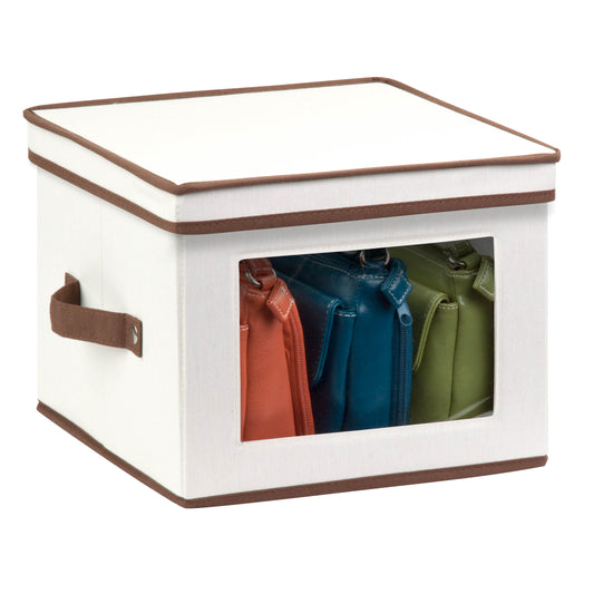 Canvas Square Stemware and More Storage Box with Lid