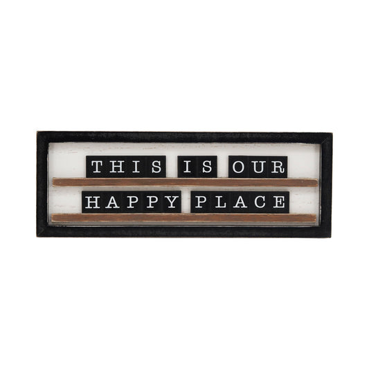 This Is Our Happy Place Wood Tabletop Sign