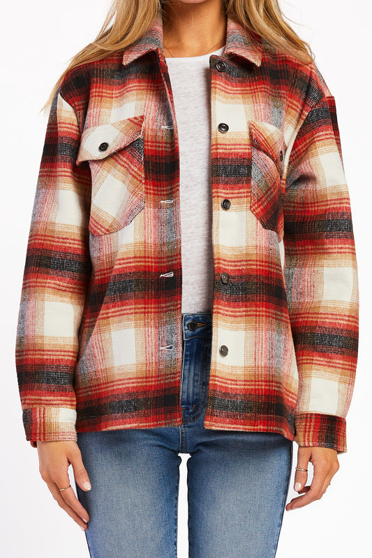 Sheryl Long Sleeve Plaid Shirt Jacket Large Chest