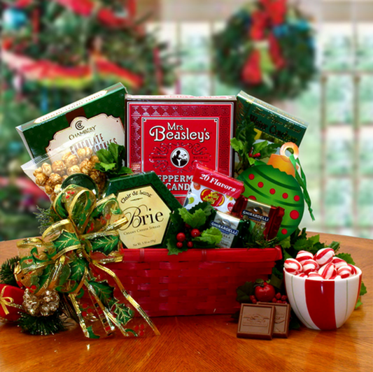Holiday Greetings Gift Basket- Christmas gift basket - Holiday Gift Basket