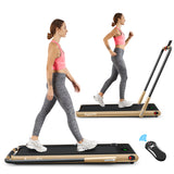 2.25 Horsepower 2 in 1 Folding Under Desk Treadmill with  Remote Control APP