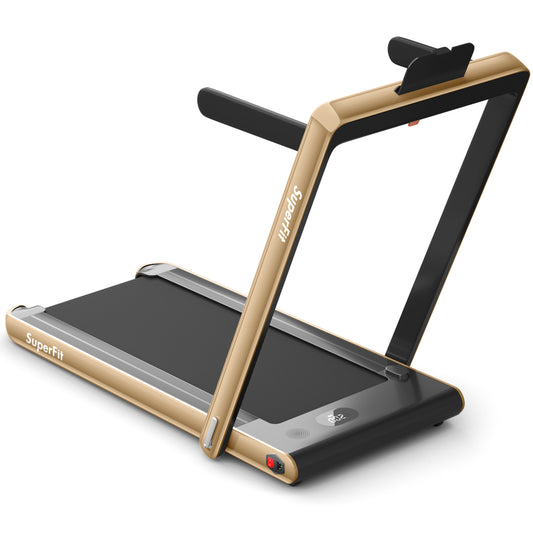 2.25 Horsepower 2 in 1 Dual Display Folding Treadmill Jogging Machine with APP Control